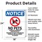 Signmission No Pets Service Animals, 18 in W x Rectangle, Aluminum OS-2PACK-NS-A-1824-V-14751 - alternate 4